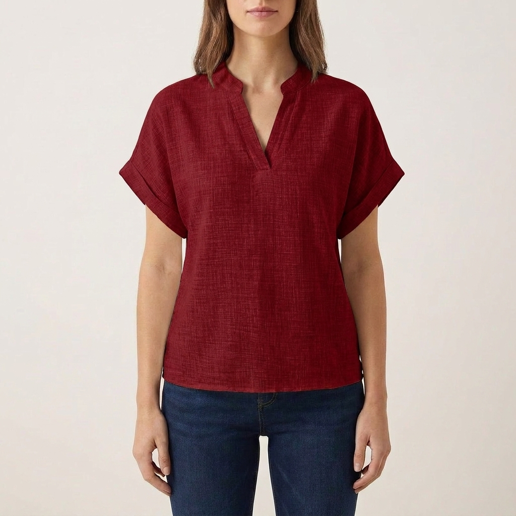 Selena | Blusa de Mujer con Cuello en V y Manga Abierta