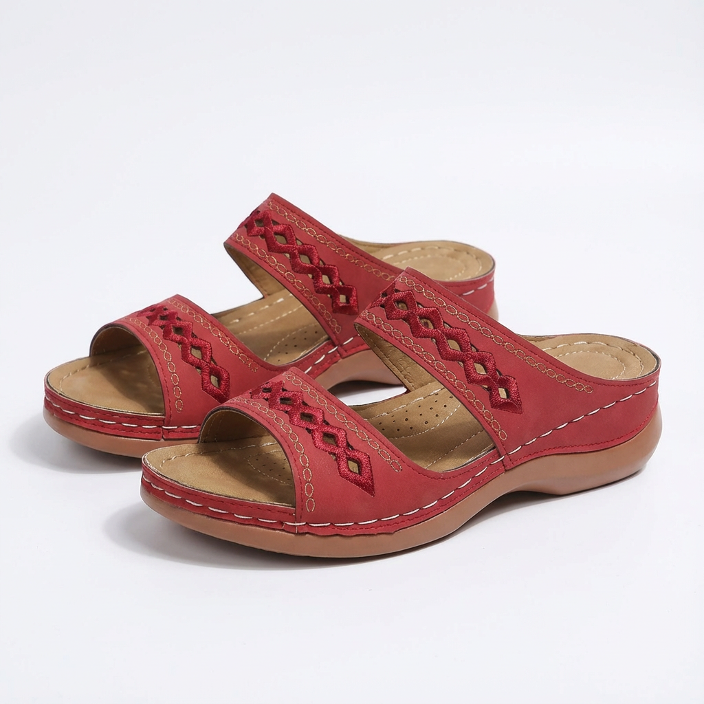 Sofia | Mujer Sandalias Planas Con Correa Tobillo Y Detalle Trenzado | Boho