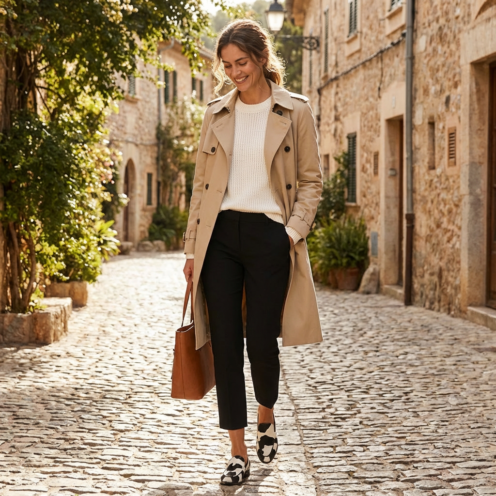 Vera | Mocasines Estampado Vaca con Tacón Bajo Mujer