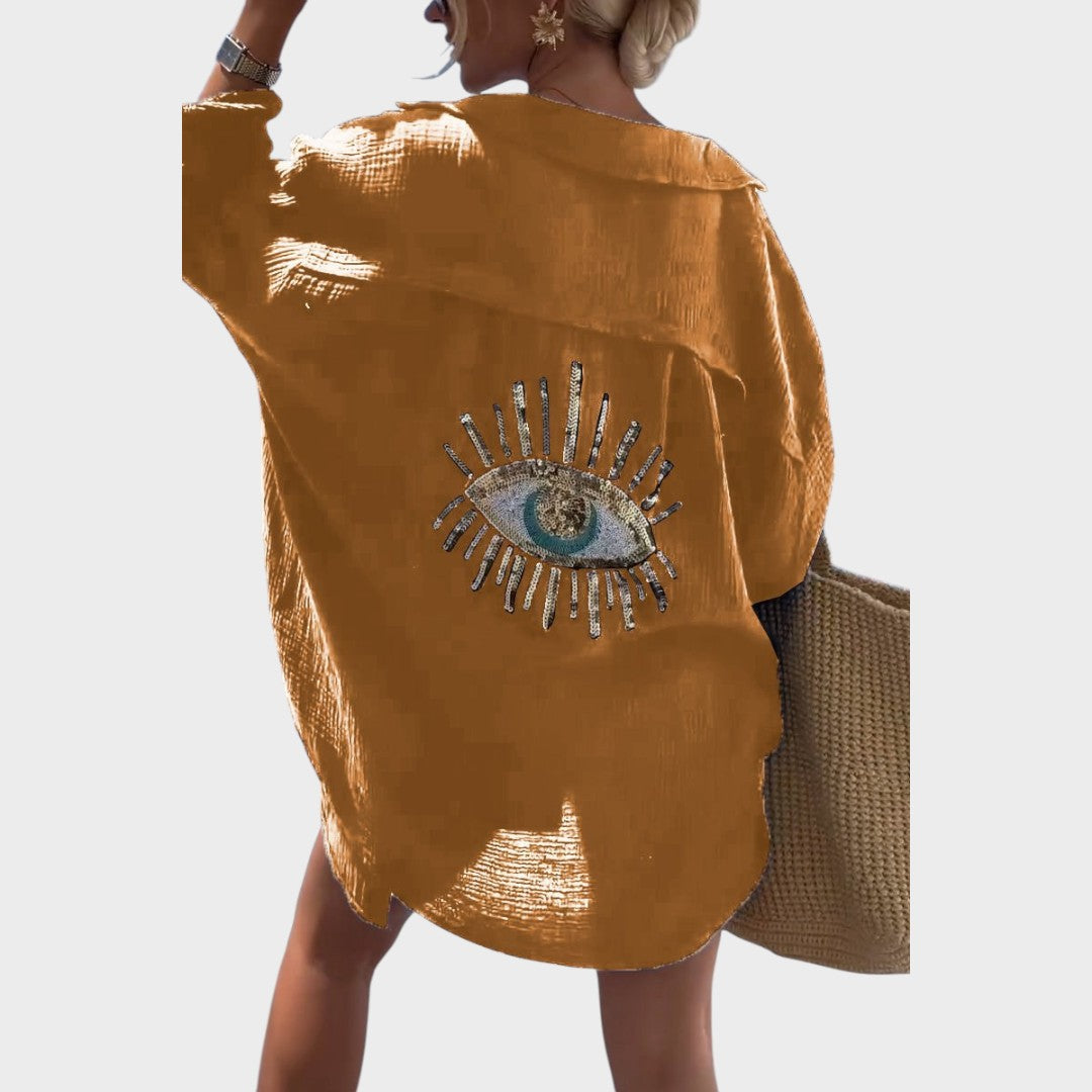 Selena | Camisa Bordada Con Detalles Brillantes